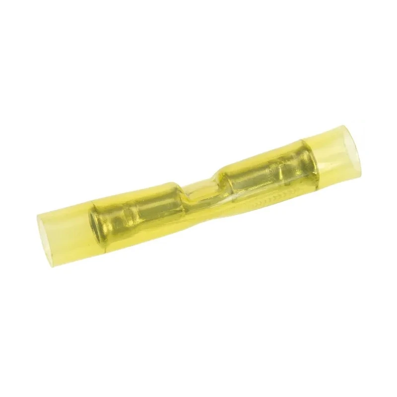 TE Connectivity PIDG Butt Splice Connector Yellow Insulated Tin 24AWG Crimp 22.61mm 323994