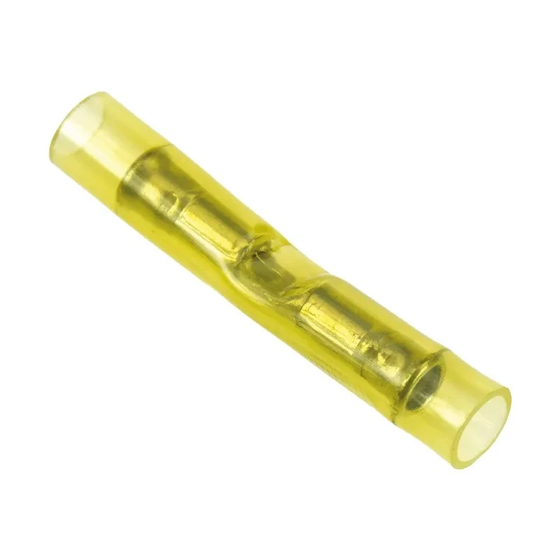 TE Connectivity PIDG Butt Splice Connector Yellow Insulated Tin 24AWG Crimp 22.61mm 323994