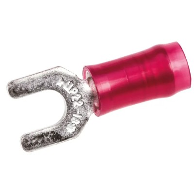 TE Connectivity PIDG Insulated Fork Terminal 22 AWG to 16 AWG M3.5 Stud Size Nylon Red 326861