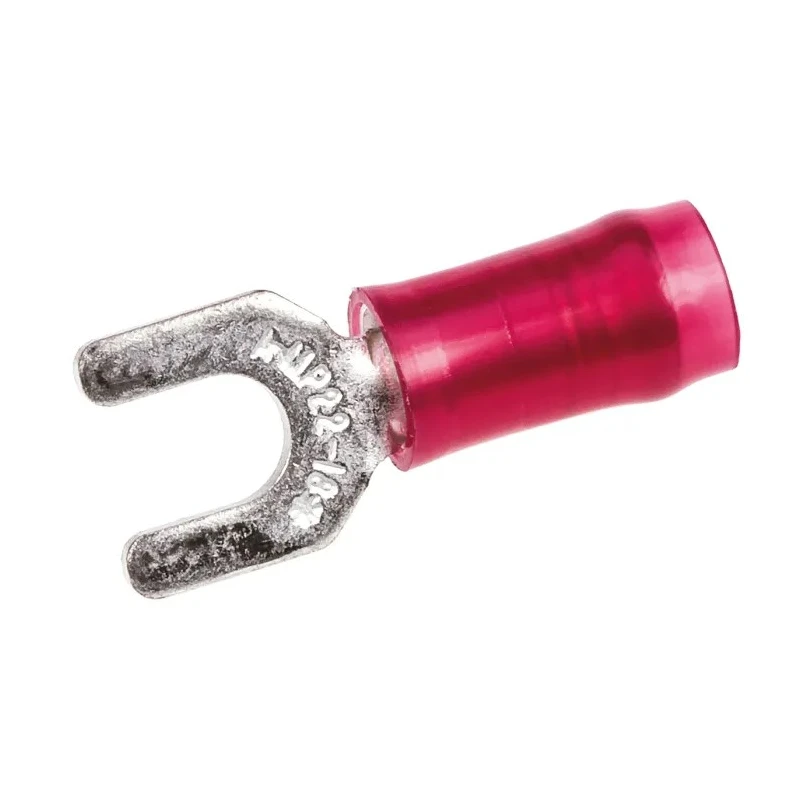 TE Connectivity PIDG Insulated Fork Terminal 22 AWG to 16 AWG M3.5 Stud Size Nylon Red 326861