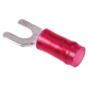 TE Connectivity PIDG Insulated Fork Terminal 22 AWG to 16 AWG M3.5 Stud Size Nylon Red 326861