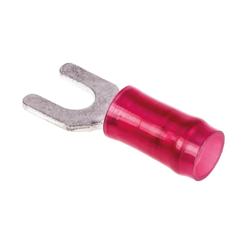 TE Connectivity PIDG Insulated Fork Terminal 22 AWG to 16 AWG M3.5 Stud Size Nylon Red 326861