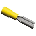 TE Connectivity PIDG FASTON .110 Yellow Insulated Female Spade Connector Crimp, 2.79 x 0.79 mm Tab Size, 26 AWG to 165619-2