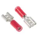 TE Connectivity PIDG FASTON .250 Red Insulated Female Spade Connector Crimp 6.35 x 0.81 mm Tab Size 9-160583-5