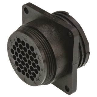 TE Connectivity Circular Connector Panel Mount Socket Male 37 Contacts IP67 600V Crimp Termination 182918-1