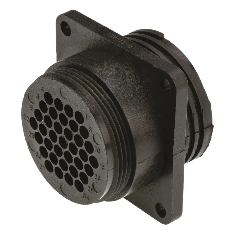 TE Connectivity Circular Connector Panel Mount Socket Male 37 Contacts IP67 600V Crimp Termination 182918-1