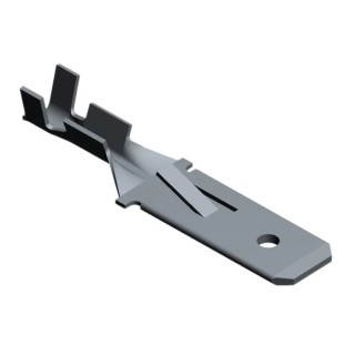 TE Connectivity FASTIN-FASTON .250 Black Uninsulated Male Spade Connector, Crimp, 0.81 x 6.35 mm Tab Size 20 AWG to 928934-2