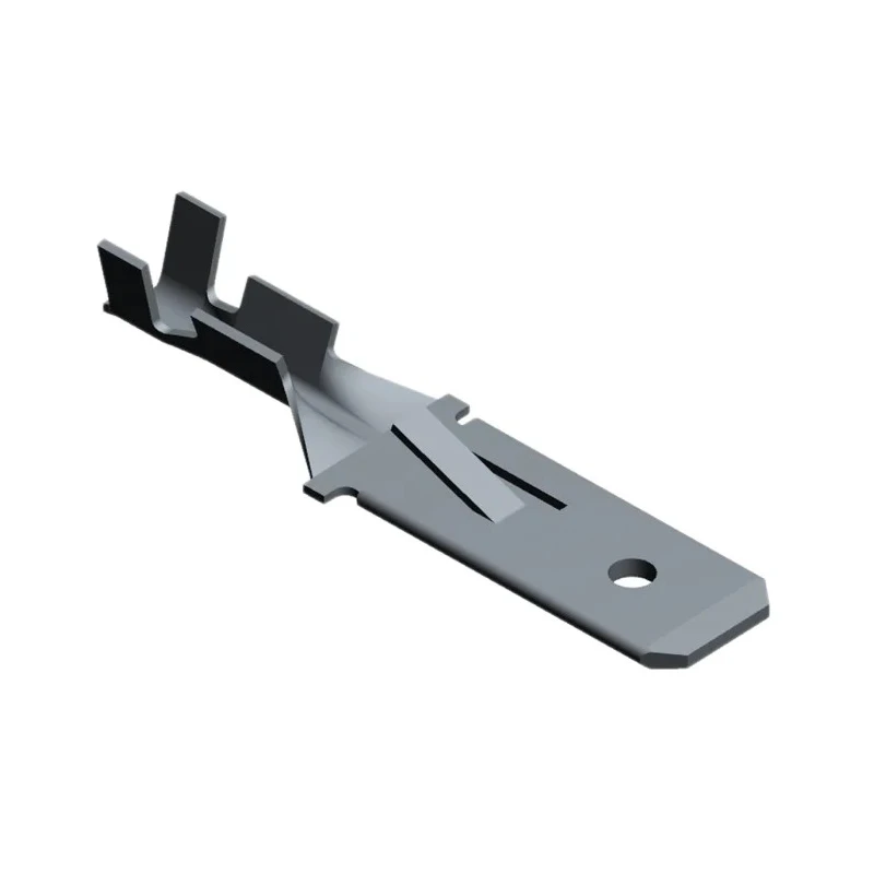 TE Connectivity FASTIN-FASTON .250 Black Uninsulated Male Spade Connector, Crimp, 0.81 x 6.35 mm Tab Size 20 AWG to 928934-2