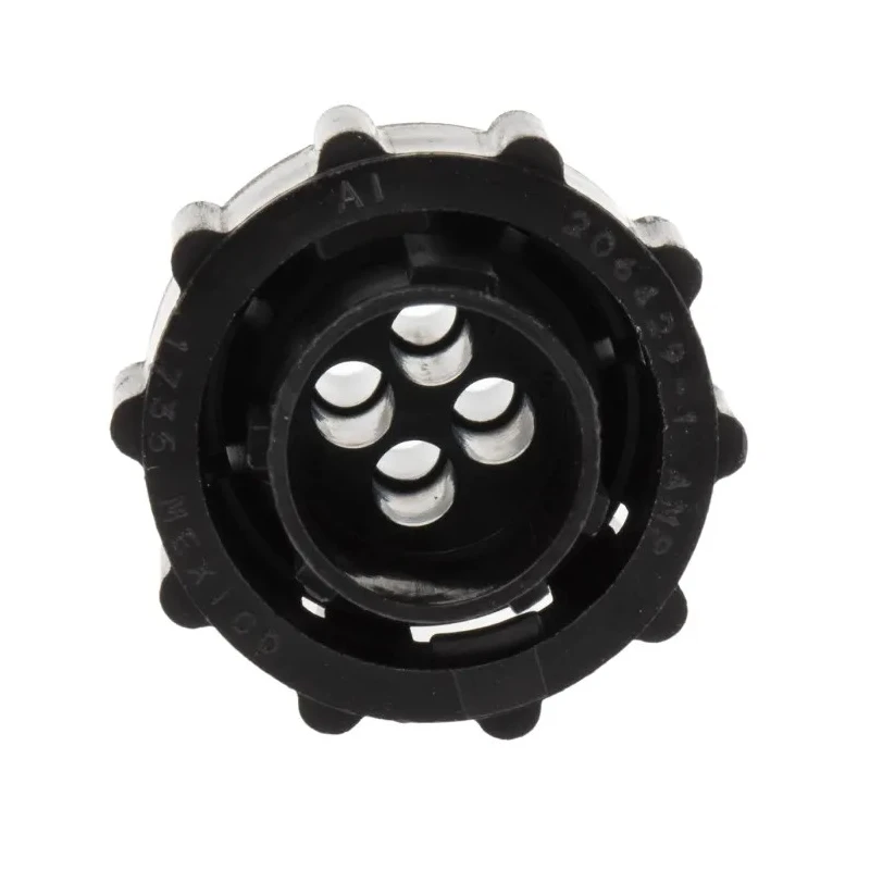 TE Connectivity Circular Connector Standard Size 4 Contacts Male Plug Cable Mount 600V Crimp Termination 206429-1