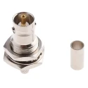 TE Connectivity BNC Series Panel Mount Female Coaxial Connector 50 Ω, Straight Body Crimp 1-1337433-0