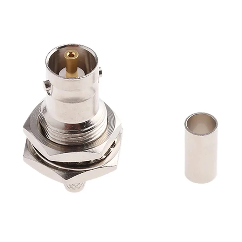 TE Connectivity BNC Series Panel Mount Female Coaxial Connector 50 Ω, Straight Body Crimp 1-1337433-0