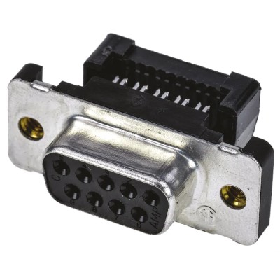 TE Connectivity Amplimite HDF-20 9 Way Right Angle 2.76 mm Pitch Cable D-Sub Connector Female 1658610-4