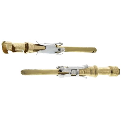 TE Connectivity Male Solder Circular Connector Contact, Contact Size 16, Wire Size 16AWG and 18AWG, 13A, 250V, Gold 66180-1