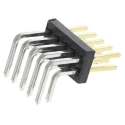 HARWIN Archer M50 Series Right Angle Through Hole Pin Header, 10 Contacts, 1.27 mm Pitch, 2 Row, Unshrouded M50-3900542