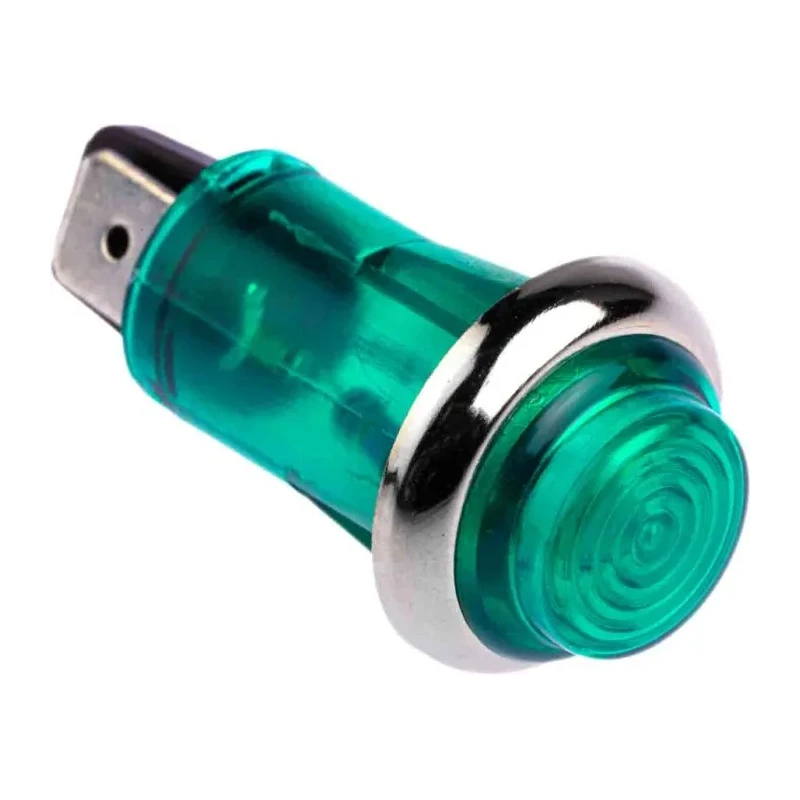 CAMDENBOSS Green Panel Mount Indicator 504 Series, 13 mm Mount Hole Size, Solder Tab Termination, 240V IND504203-240-T/GRN