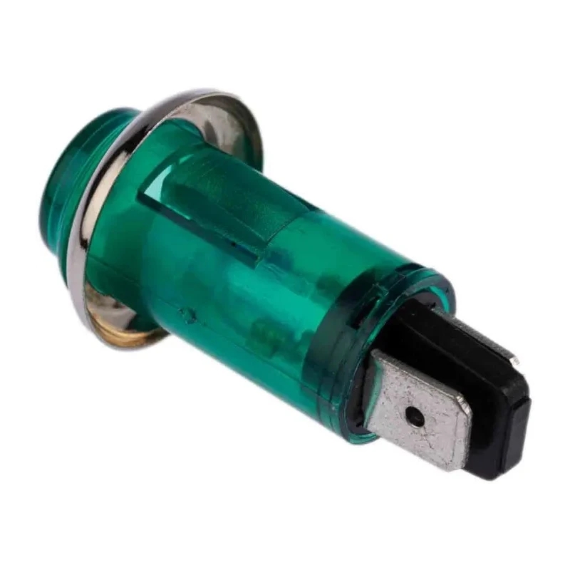 CAMDENBOSS Green Panel Mount Indicator 504 Series, 13 mm Mount Hole Size, Solder Tab Termination, 240V IND504203-240-T/GRN