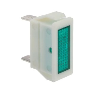 Arcolectric (Bulgin) Ltd 0430 Series Green Panel Mount Indicator 250V 16A Solder Tab Termination C0430FQNBB