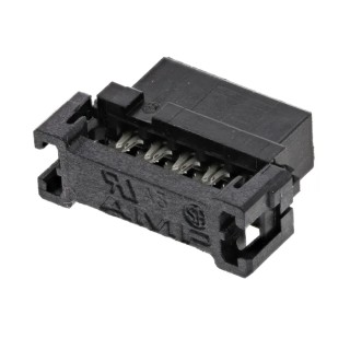 TE Connectivity 10-Way 2-Row Shrouded Female IDC Connector for Cable, 5A, 125V AC, AMP-LATCH Series 1-111623-8
