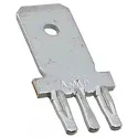 TE Connectivity Faston Black Uninsulated Male Spade Connector, Solder Type, 0.81 x 6.35 mm Tab Size 216843-1