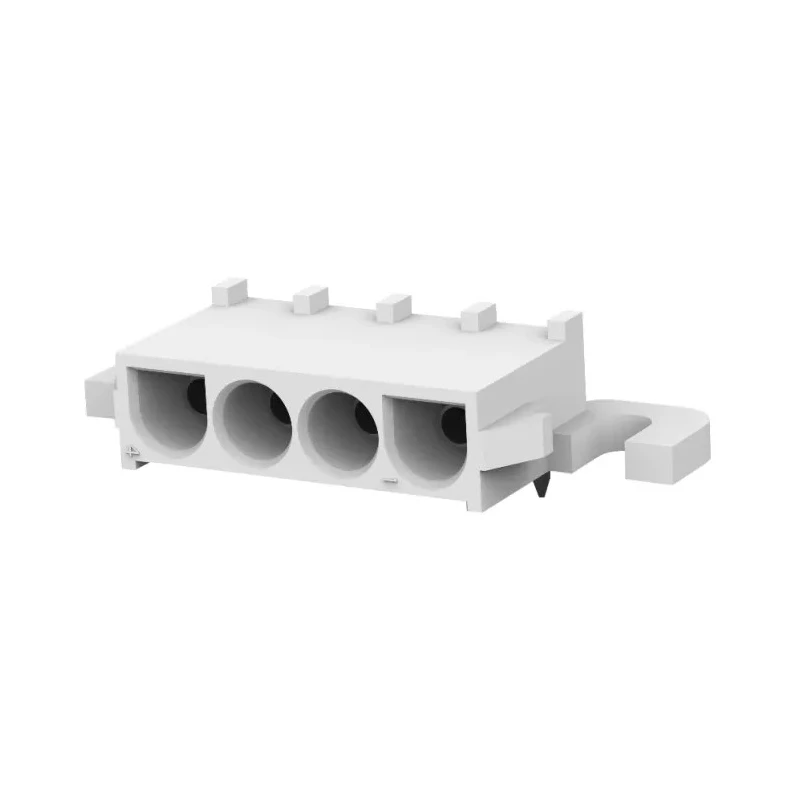 TE Connectivity Universal MATE-N-LOK Series Right Angle Through Hole PCB Socket 4-Contact 1 Row 6.35 mm Pitch 19A 643230-1