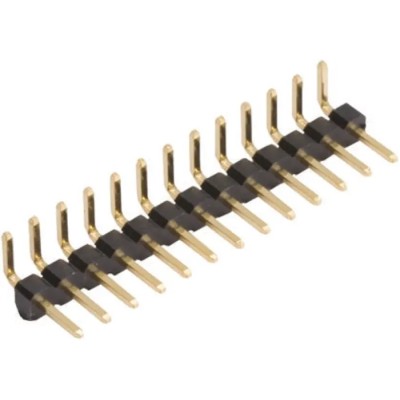 HARWIN M22 Series Right Angle Through Hole Pin Header, 3 Contact 2 mm Pitch 1 Row Unshrouded M22-2030305