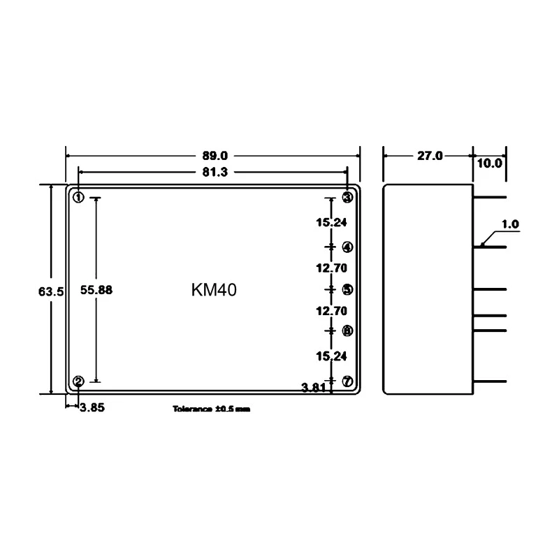 TDK-Lambda KMD40-1212 Switching Power Supply 2 Output 12V DC 40W 375V DC 264V AC PCB Mount KMD40-1212