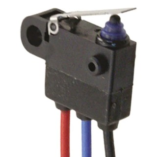 Omron Ultra Subminiature Sealed Hinge Lever Micro Switch, Pre-Wired Terminal, 2A, SPST, IP67 D2HW-C213M