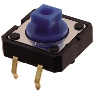 Omron Tactile Switch, Blue Plunger, 3 mm Actuator, SPST, 50mA 24 V dc, Through Hole Mount, IP00, Model B3F-5051