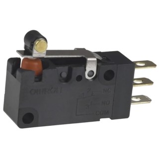 Omron Micro Switch with Short Roller Lever Actuator, Solder Terminal, 100mA Contact Current, SPDT, IP67 D2VW-01L2A-1(CHN)