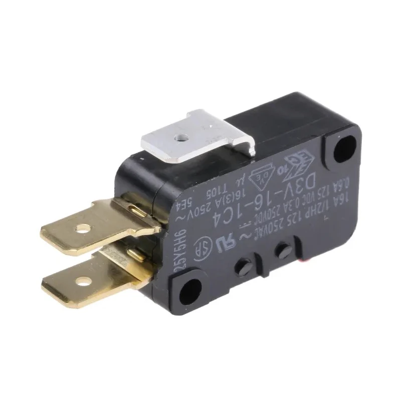 Omron Pin Plunger Micro Switch, Tab Terminal, 16A Current, SPDT Contact, Miniature, IP40 Rated D3V-16-1C4