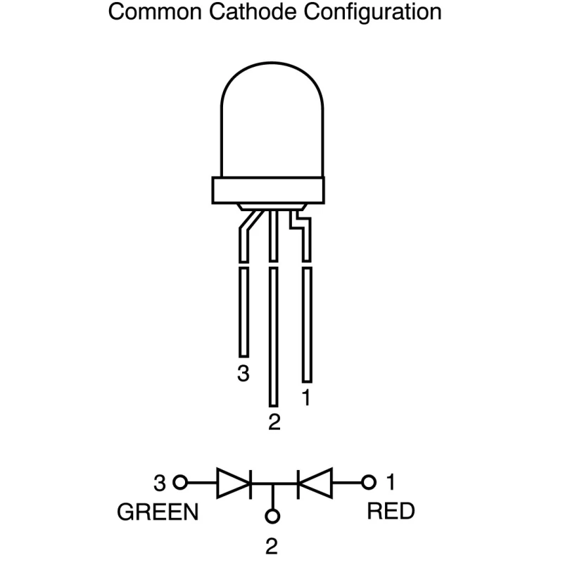 Kingbright 10 mm Through Hole Multi-Colour LED with Green and Red LEDs, 2 V Forward Voltage, 30mA Current, Clear L-819EGW