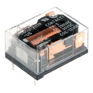 Omron Power Relay PCB Mount SPDT 12V DC Coil 8A Switching Current G6CU-2117P-US 12DC