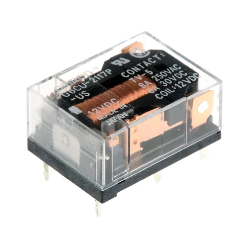 Omron Power Relay PCB Mount SPDT 12V DC Coil 8A Switching Current G6CU-2117P-US 12DC
