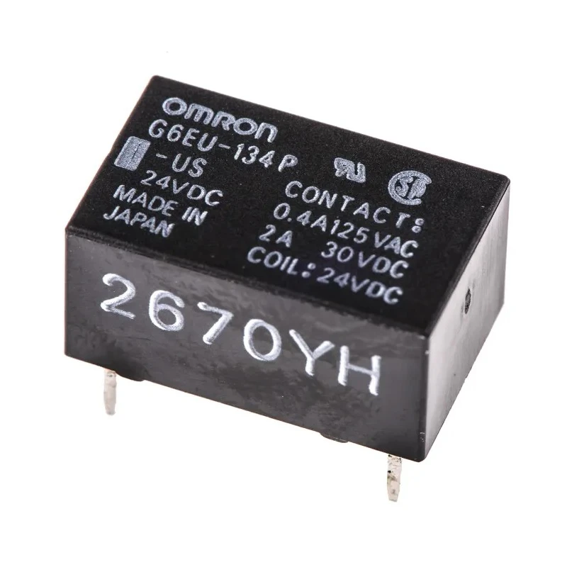Omron PCB Signal Relay with 24V DC Coil, 3A Switching Current, SPDT Contact Configuration G6EU-134P-US 24DC