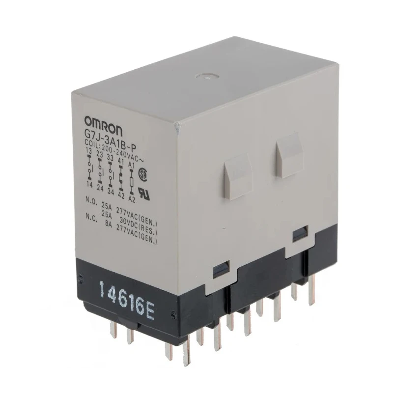 Omron PCB Power Relay 240V AC Coil, 25A Switching Current, 3PST-NO, SPST-NC G7J-3A1B-P AC200/240