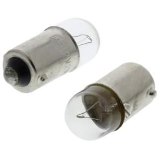 RS PRO Incandescent Clear Indicator Light 12V 1.92W 160mA BA9S Base T9 Lamp 10000h BA9S