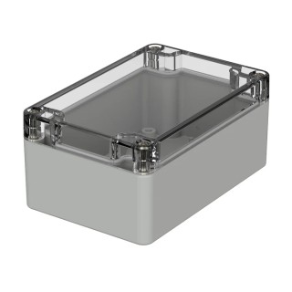 Bopla Euromas Series Light Grey Transparent Lid Polycarbonate Enclosure IP66 IK07 55 mm x 120 mm x 80 mm 02215100