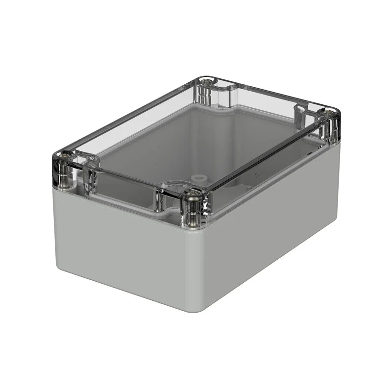 Bopla Euromas Series Light Grey Transparent Lid Polycarbonate Enclosure IP66 IK07 55 mm x 120 mm x 80 mm 02215100