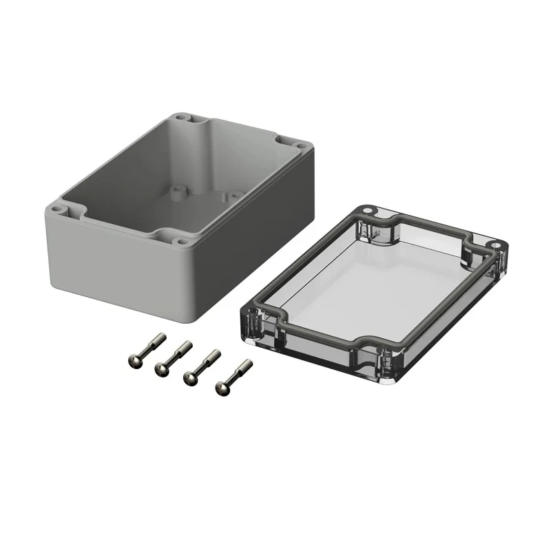 Bopla Euromas Series Light Grey Transparent Lid Polycarbonate Enclosure IP66 IK07 55 mm x 120 mm x 80 mm 02215100