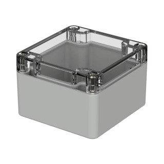 Bopla Euromas Series Light Grey Transparent Lid Polycarbonate Enclosure IP66 IK07 55 mm x 82 mm x 80 mm 02210100