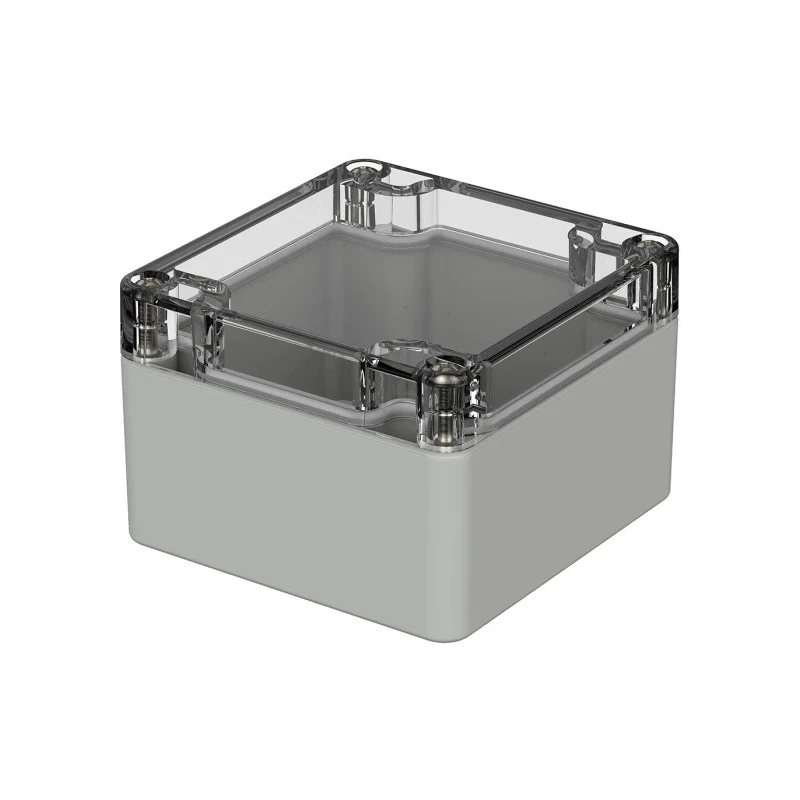 Bopla Euromas Series Light Grey Transparent Lid Polycarbonate Enclosure IP66 IK07 55 mm x 82 mm x 80 mm 02210100
