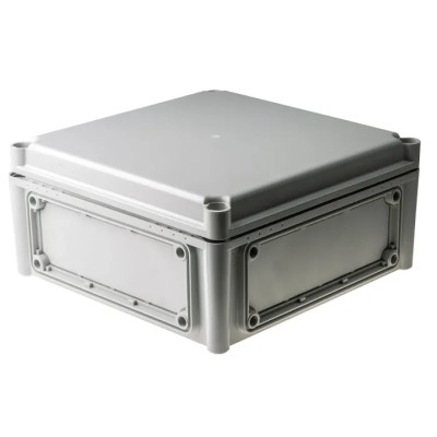 Fibox Flanged EK Series Grey Grey Lid Polycarbonate Enclosure, IP67 IP66 IK08, 130 mm x 280 mm x 280 mm EKOE 130 G + EKOVT