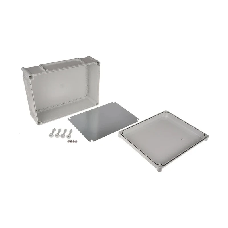 Fibox Flanged EK Series Grey Polycarbonate Enclosure IP67 IP66 130 mm x 380 mm x 280 mm EKPE 130 G + EKPVT