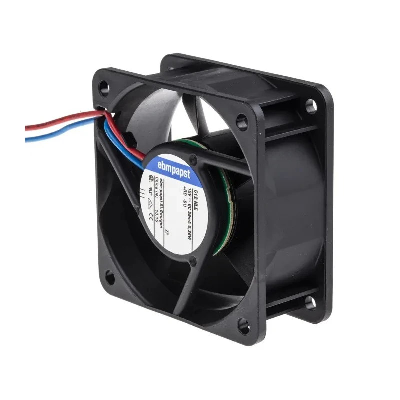 ebm-papst 600 N Series Ball Bearing DC Axial Fan 12V DC, 400 mW, 33 mA, 21 m³/h, 2500 RPM, 60 mm x 60 mm x 25.4 mm 612NLE