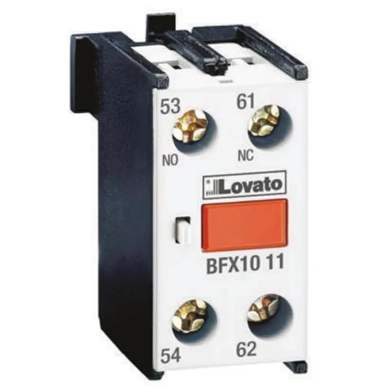 Lovato Electric Auxiliary Contact Block, 2 Contact, 2 NO, Snap-On, 1600 A BFX1020