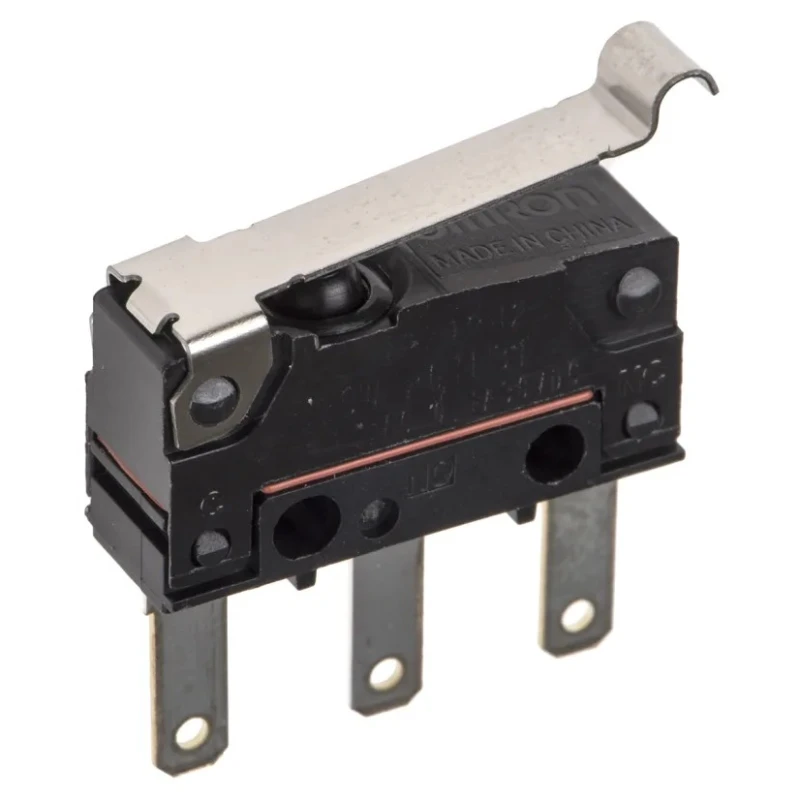 Omron Sealed Subminiature Simulated Roller Lever Micro Switch, Tab Terminal, SPDT, 100mA, 250V AC, 30V DC, IP67 D2SW-P01L3T