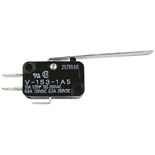 Omron Long Hinge Lever Micro Switch, Tab Terminal, 5A, 250 V ac, SPDT, IP40 VX-53-1C23