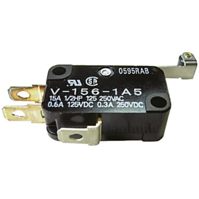 Omron Roller Lever Micro Switch SPDT, 15A Contact Current, 250 V AC/DC, Solder Terminal, IP40 V-156-1A5