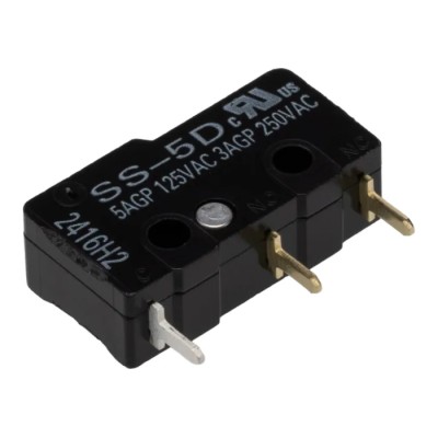 Omron Pin Plunger Micro Switch Through Hole Terminal 5A SPDT IP40 SS-5D