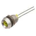 Bulgin Yellow Panel Mount LED Indicator, 8 mm Mount Hole, Lead Wire Termination, 2.1V dc DX1091/YL